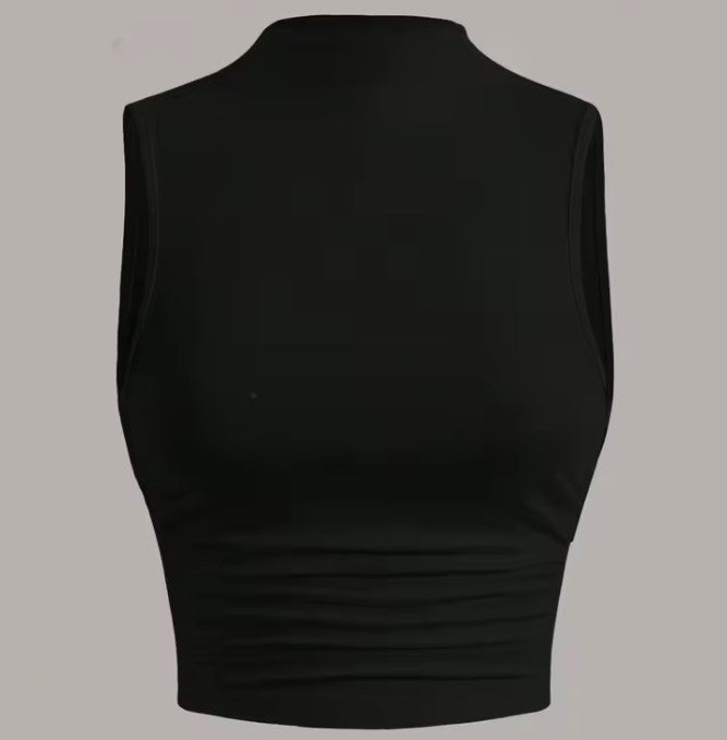 Casual Mock Neck Sleeveless Tank Top for Women