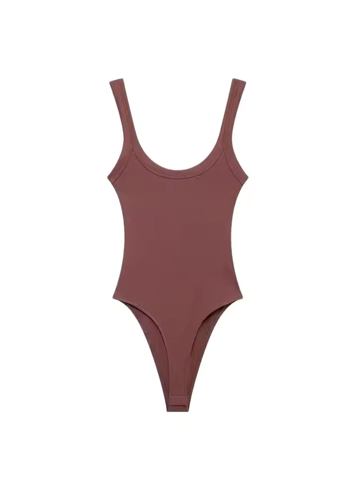 TRZA-Skinny Ribbed Bodysuits for Women