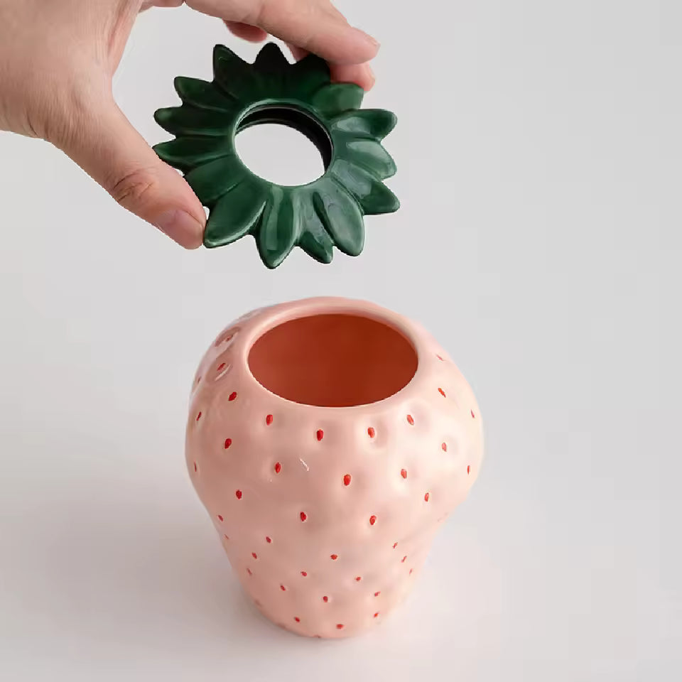 Strawberry ceramic vase