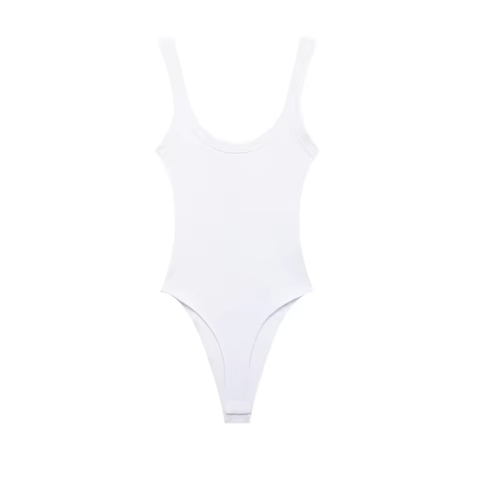 TRZA-Skinny Ribbed Bodysuits for Women