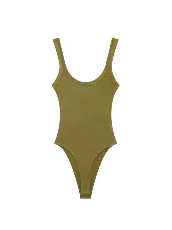 TRZA-Skinny Ribbed Bodysuits for Women