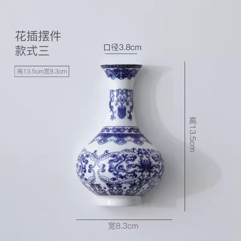 Antique blue and white porcelain flower container