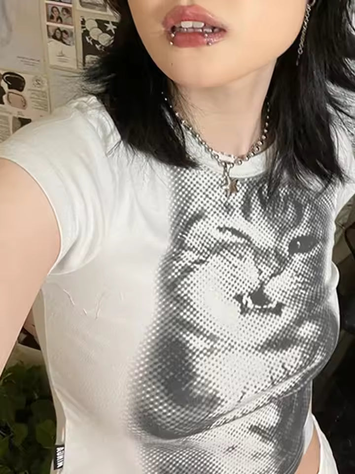 Women’s Harajuku Animal Print Crop Top