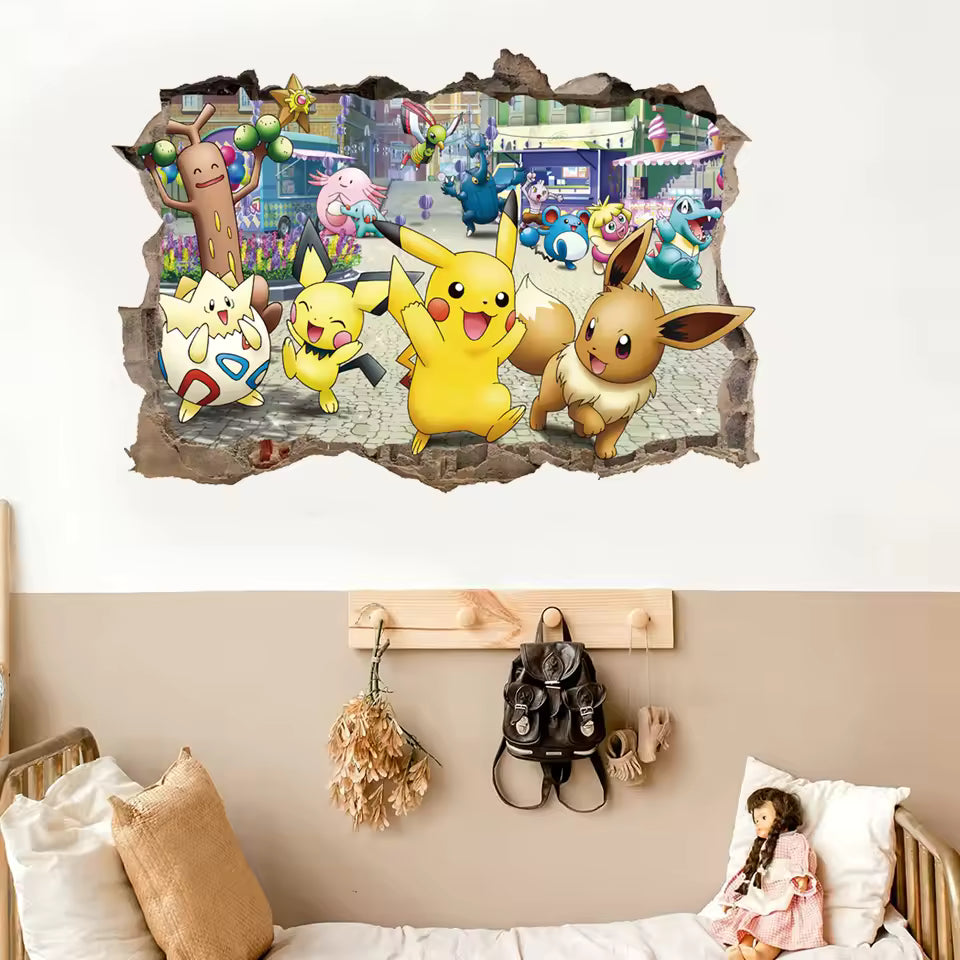 Cartoon Pikachu Wall Stickers