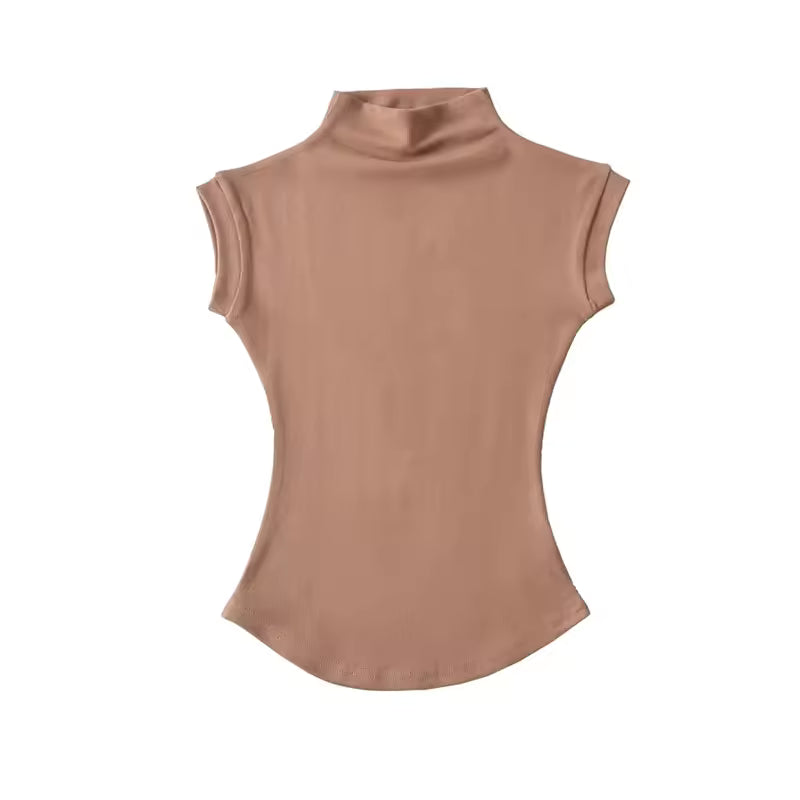 Women Summer Turtleneck Sleeveless