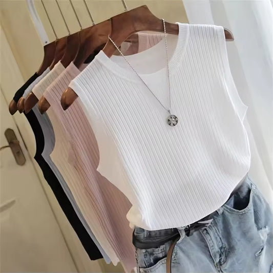 Women’s Summer Sleeveless Knitted Blouse