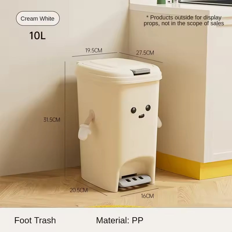 Double Pedal Trash Can with Lid for Living Room