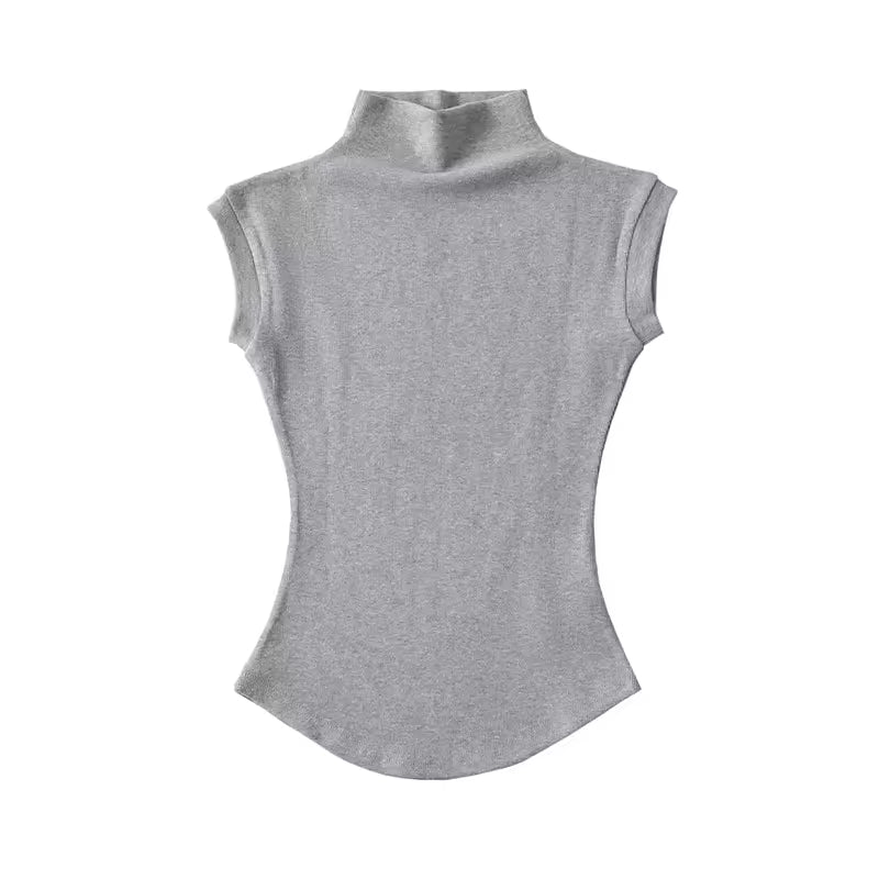 Women Summer Turtleneck Sleeveless