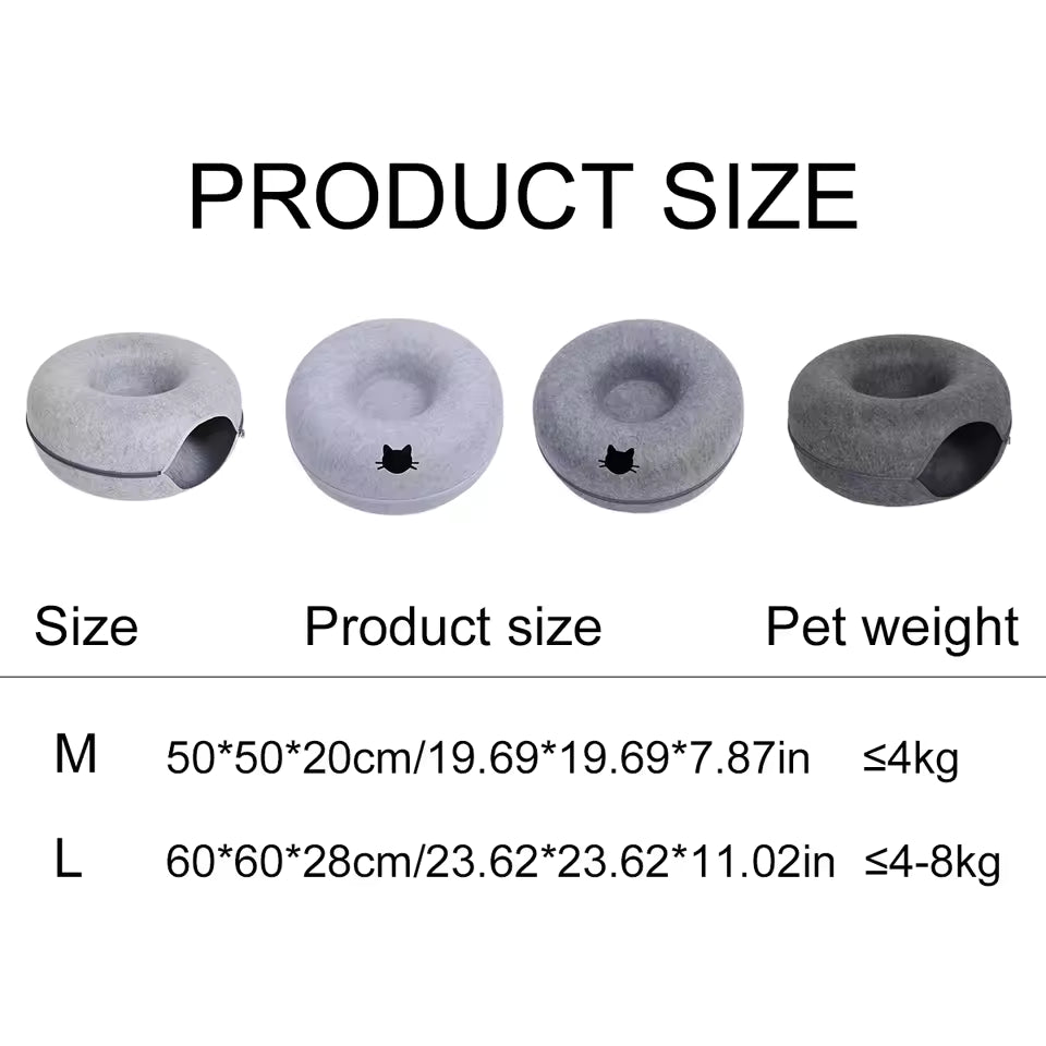 Felt Donut Bed for Cats House With Breather Hole Dog Bed