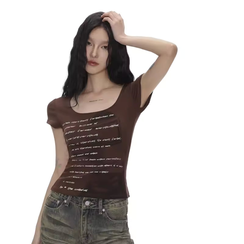 Women’s Retro Graphic Skinny T-Shirt