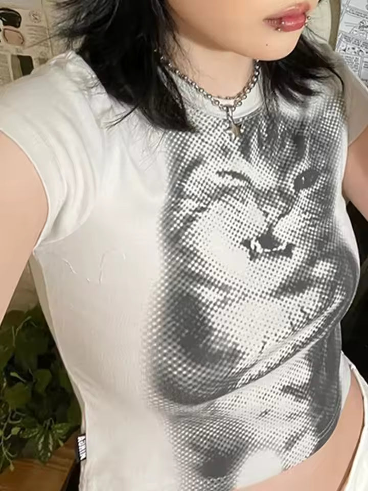 Women’s Harajuku Animal Print Crop Top