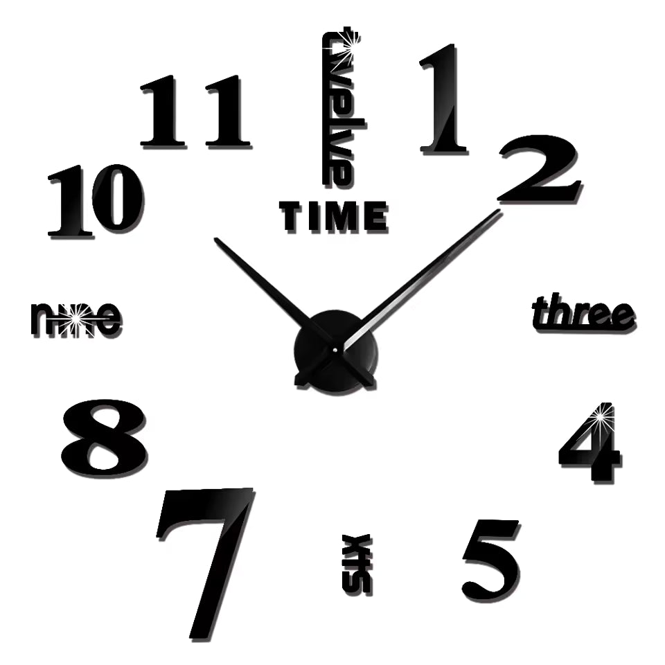 Large 3D DIY Wall Clock