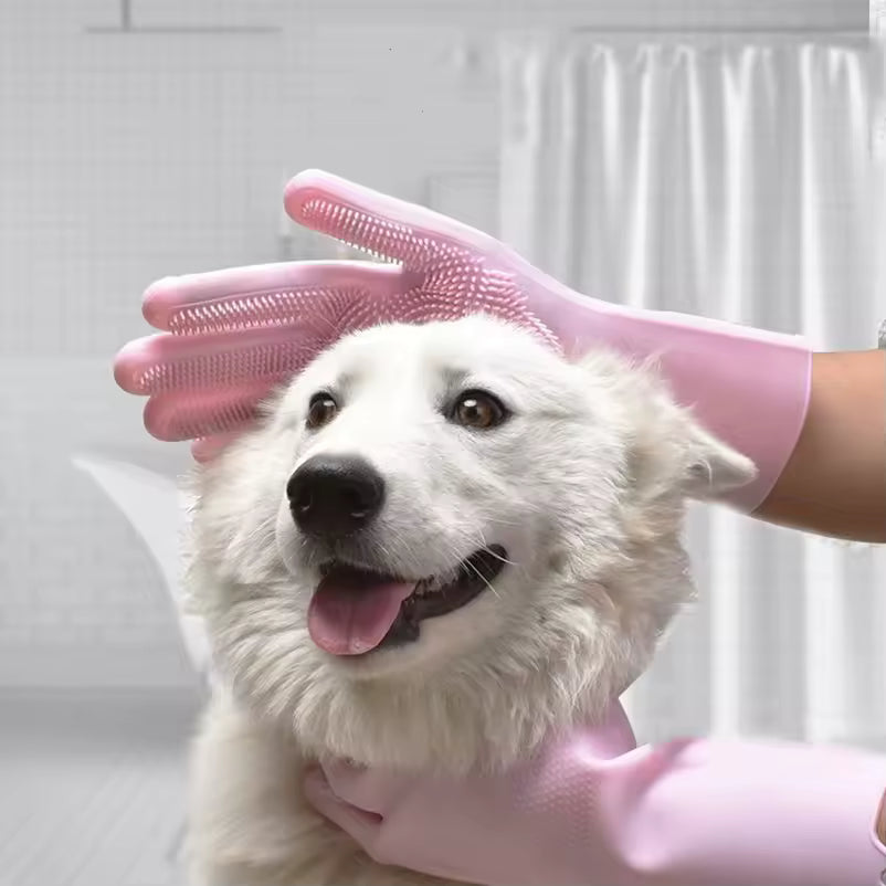 Scrub brush Teddy silicone bath gloves