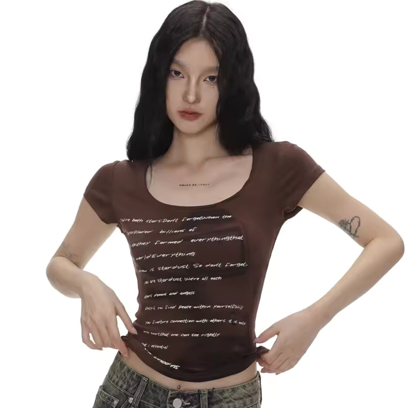 Women’s Retro Graphic Skinny T-Shirt