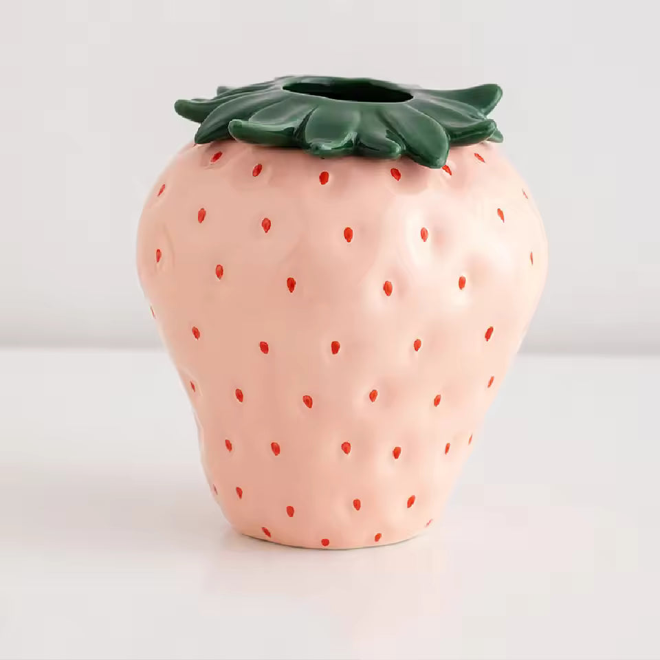 Strawberry ceramic vase