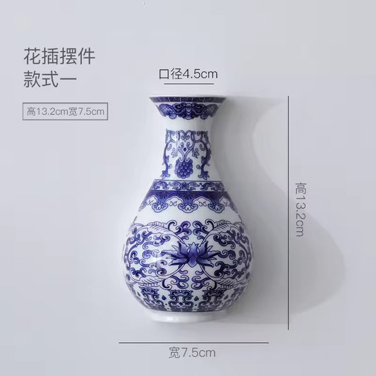 Antique blue and white porcelain flower container