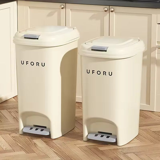 Double Pedal Trash Can with Lid for Living Room