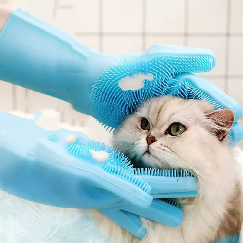 Scrub brush Teddy silicone bath gloves