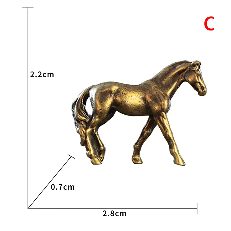 Antique Brass Solid Long Tail Horse