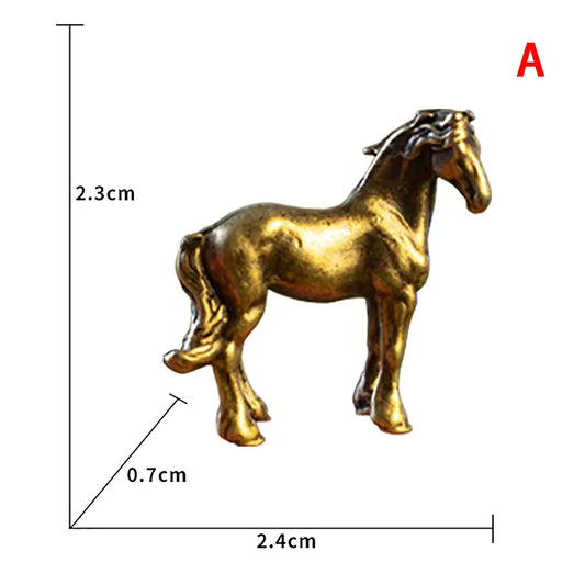 Antique Brass Solid Long Tail Horse