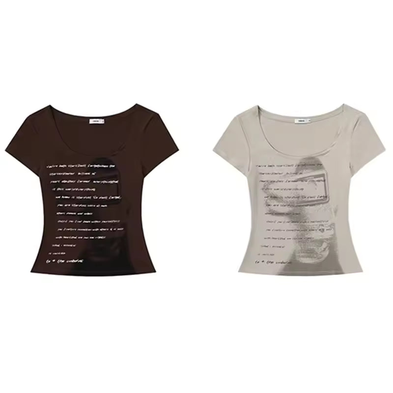 Women’s Retro Graphic Skinny T-Shirt