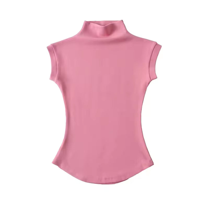 Women Summer Turtleneck Sleeveless
