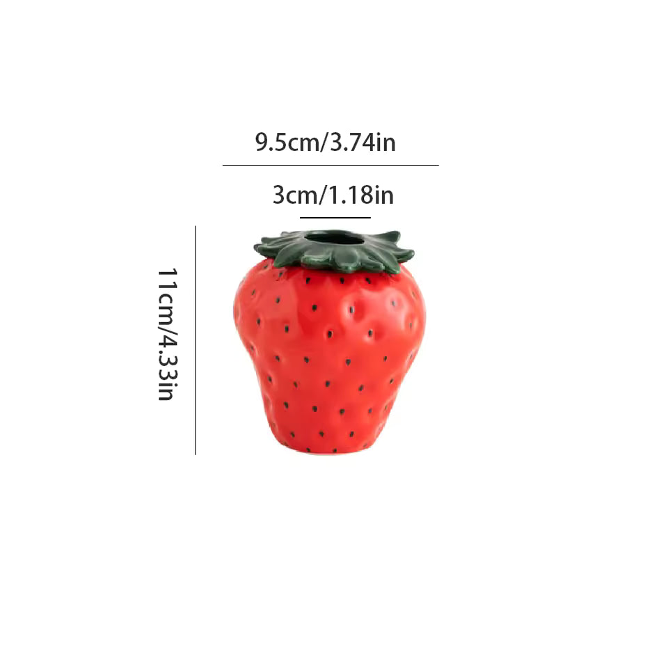 Strawberry ceramic vase
