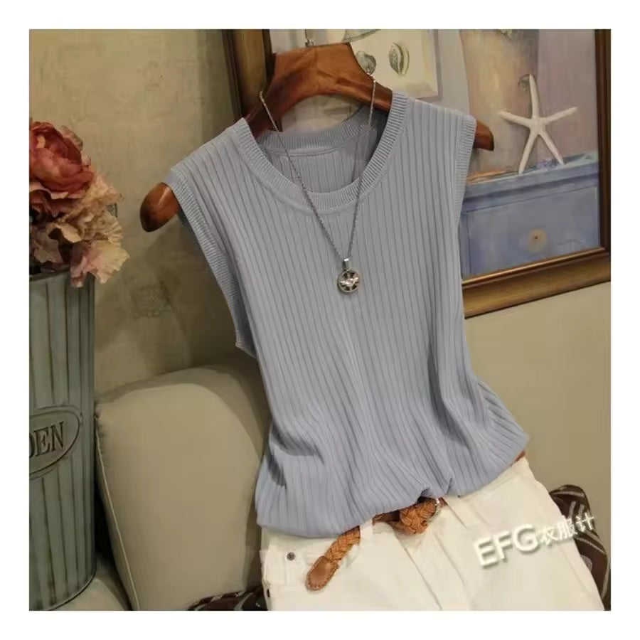 Women’s Summer Sleeveless Knitted Blouse