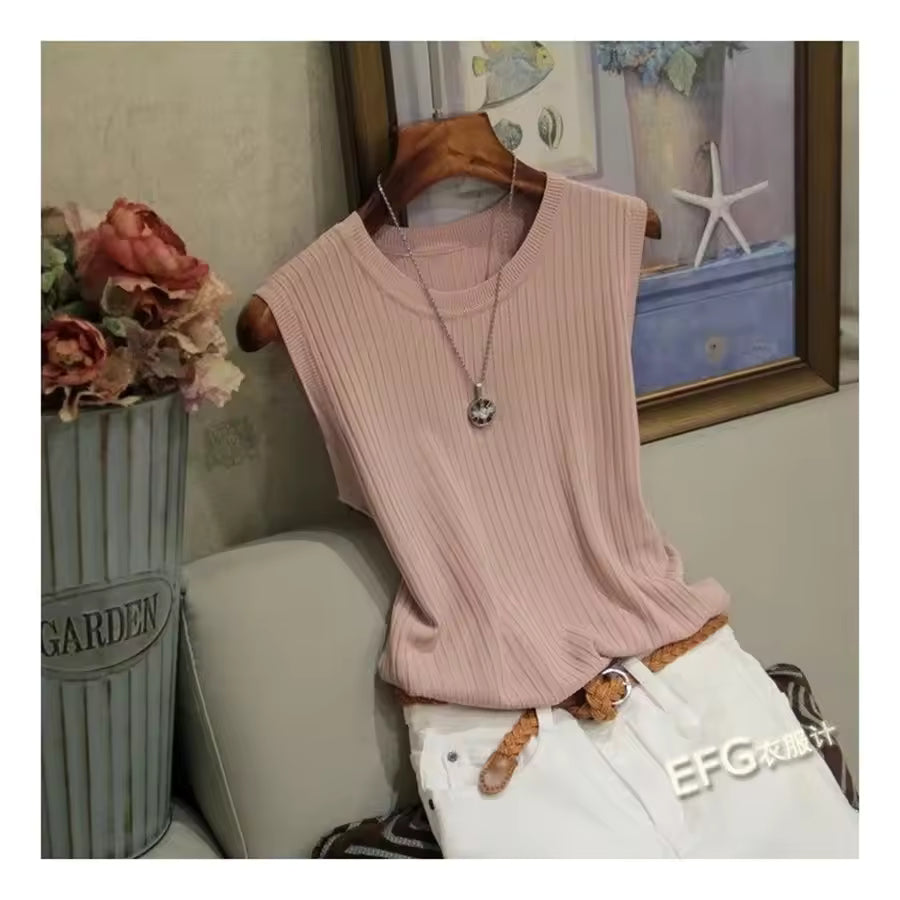 Women’s Summer Sleeveless Knitted Blouse