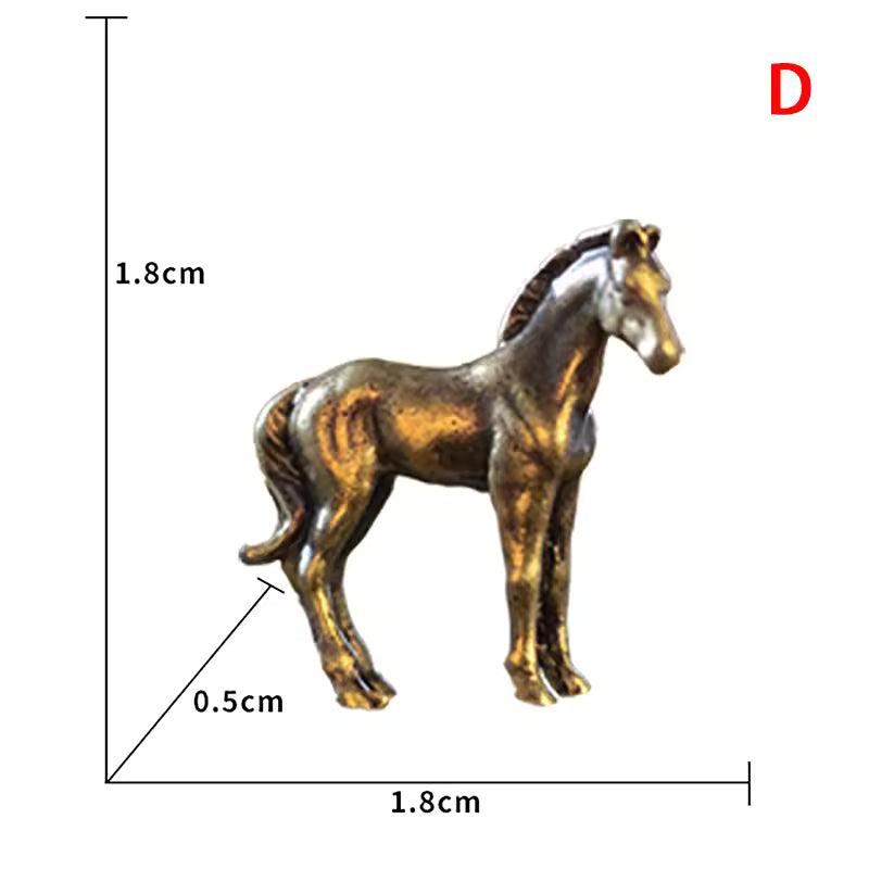 Antique Brass Solid Long Tail Horse