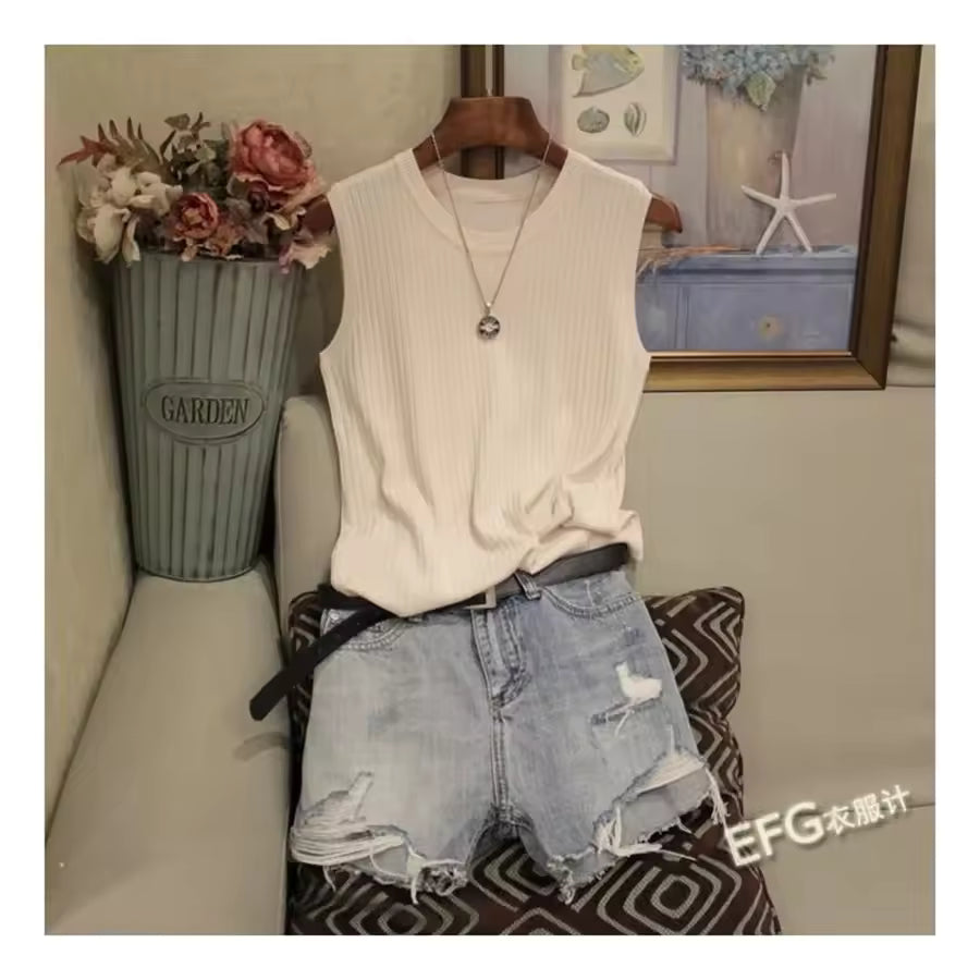 Women’s Summer Sleeveless Knitted Blouse