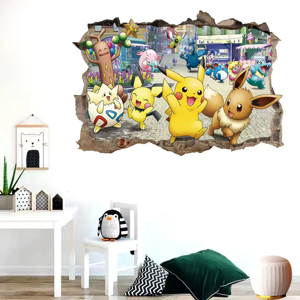 Cartoon Pikachu Wall Stickers