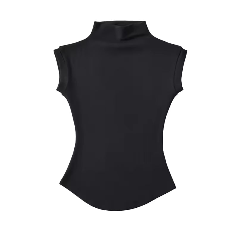 Women Summer Turtleneck Sleeveless
